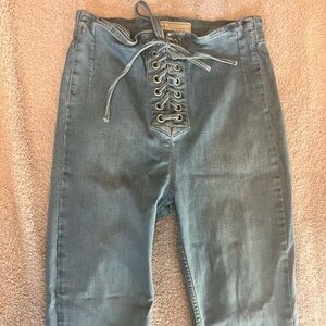 FreePeople Lace-Up Blue Jeans